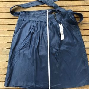 NWT Elie Tahari Lamb Leather Skirt With Belt Size 8 Blue